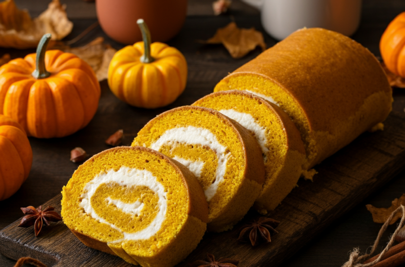 Easy Pumpkin Roll With Cream Cheese Filling