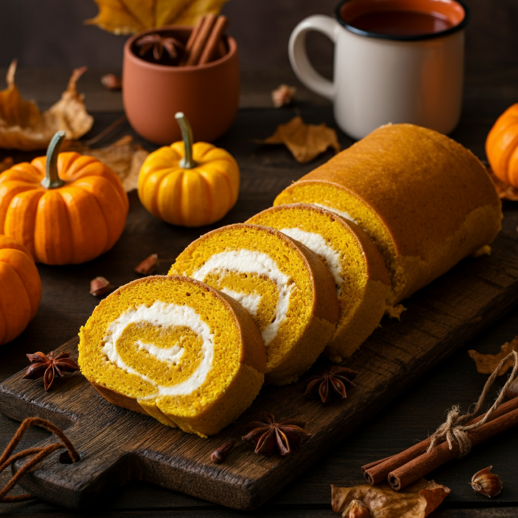 Easy Pumpkin Roll With Cream Cheese Filling